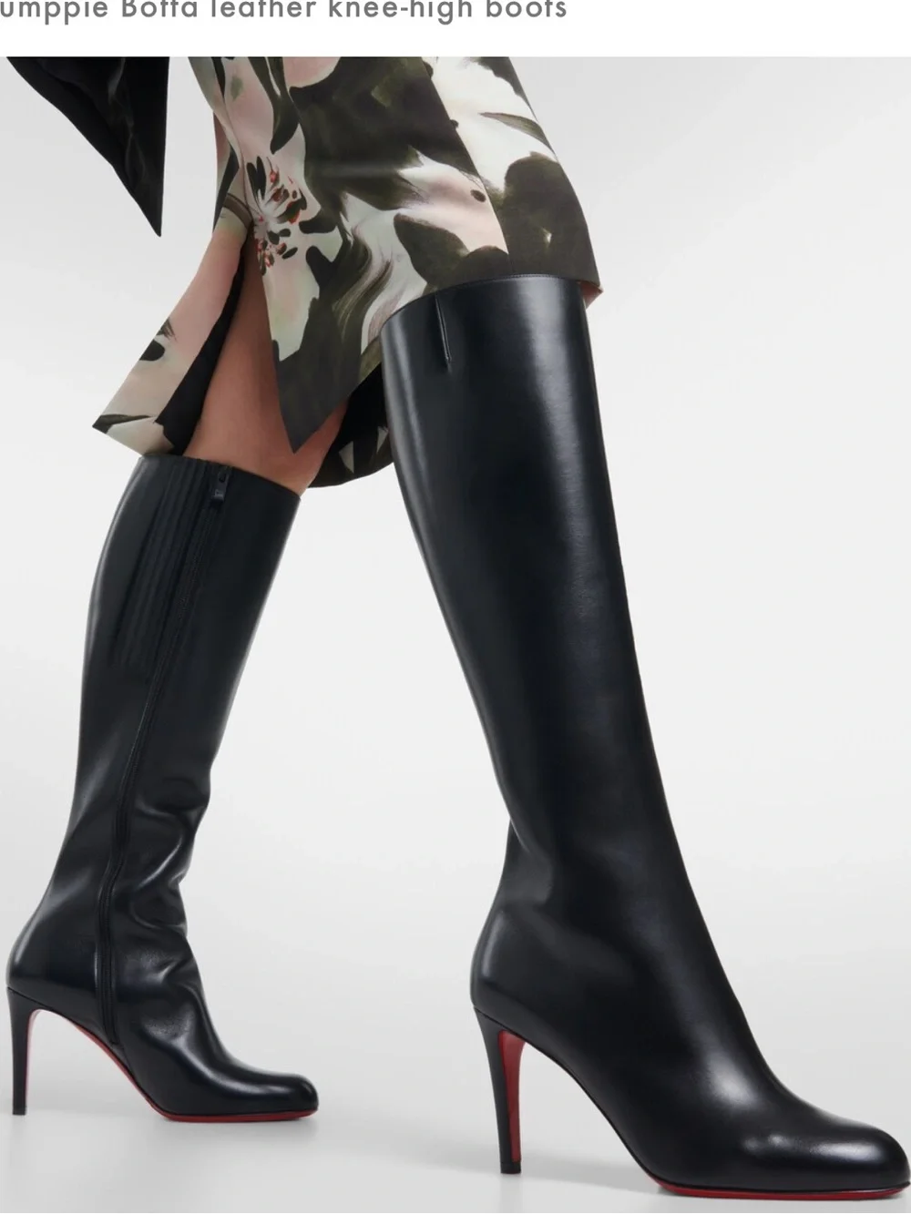 Pumppie Botta Red Sole Leather Knee-High Boots